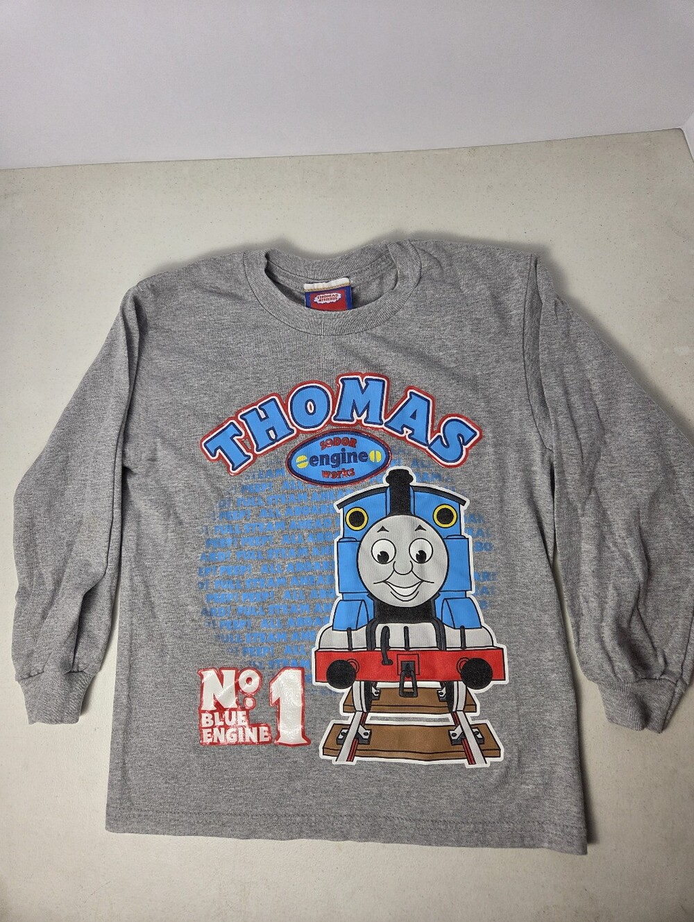 Vintage Y2K Thomas the Tank Engine Grey Long Sleeve Shirt Size 5/6